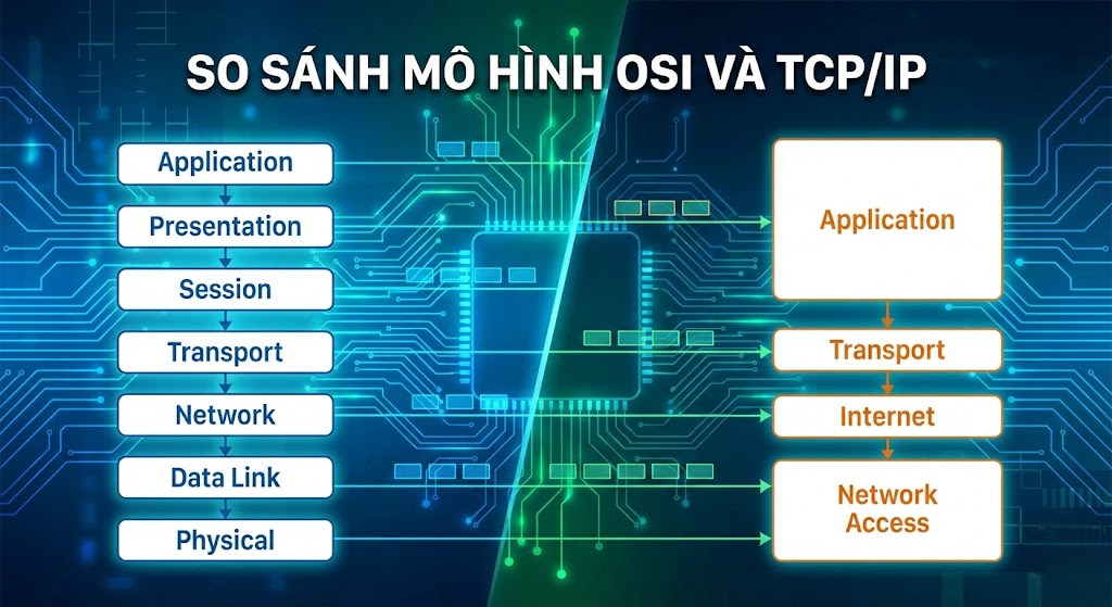 So sánh mô hình OSI và TCP/IP - VPSRE