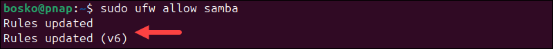 Cho phép sử dụng Samba trong ufw.