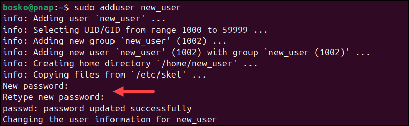Tạo người dùng mới.