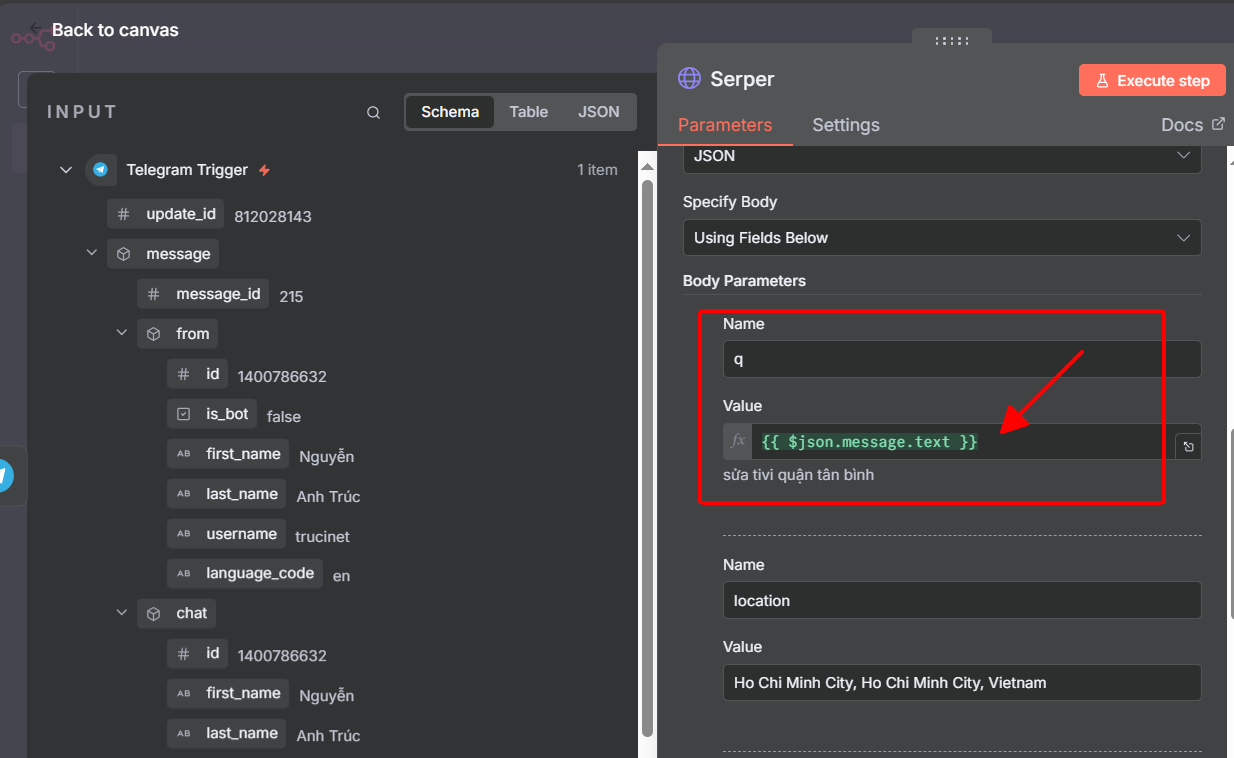 Setup query parameter